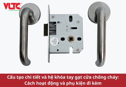 Cấu tạo chi tiết và hệ khóa tay gạt cửa chống cháy: Cách hoạt động và phụ kiện đi kèm