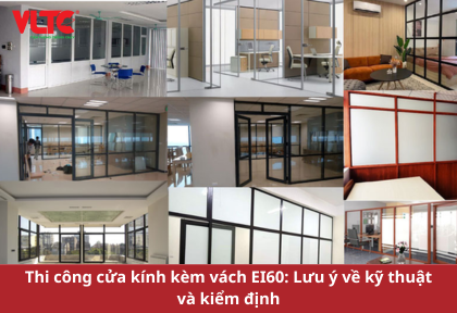 Thi công cửa kính kèm vách EI60: Lưu ý về kỹ thuật và kiểm định