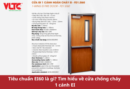Tiêu chuẩn EI60 là gì? Tìm hiểu về cửa chống cháy 1 cánh EI